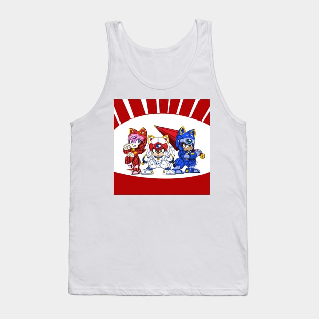 samurai pizza cats ecopop art in japan style Tank Top by jorge_lebeau